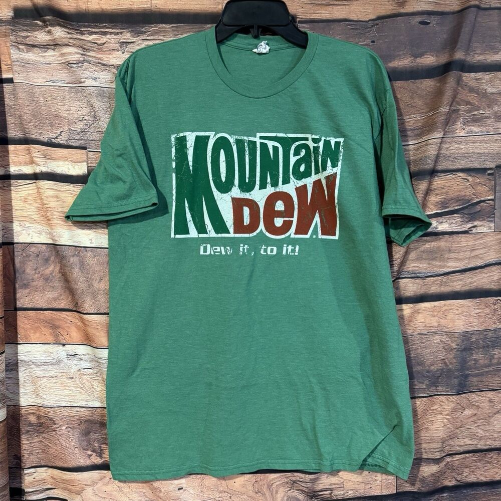 Mountain Dew Retro Logo T-Shirt Green Dew It To It Graphic Tee Delta XL Mens